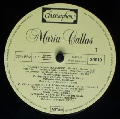 Classicaphon 30010, 30017, 30018, 30019, 30020 - Maria Callas - - Image 3