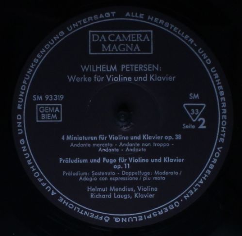 Da Camera Magna SM 93318-19 - Wilhelm Petersen, Helmut Mendius, - Image 7