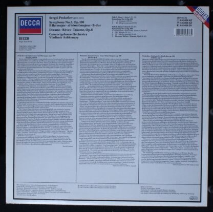 DECCA 417 314-1 - Sergei Prokofiev, Vladimir Ashkenazy, Concertg - Image 2