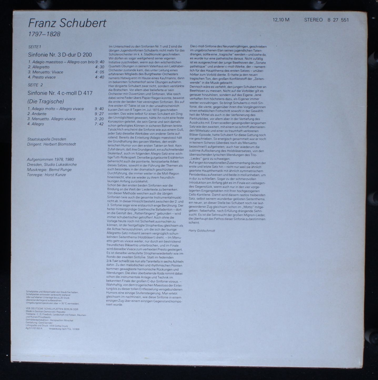 Eterna 8 27 551 - Franz Schubert, Staatskapelle Dresden, Herbert - Image 2