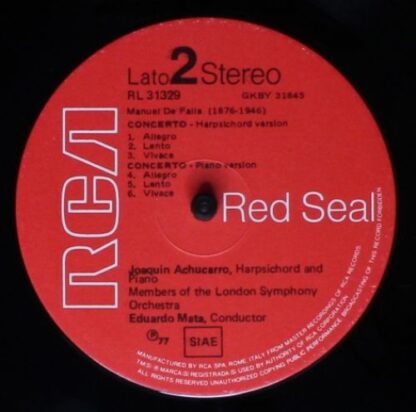 RCA RL 31329 - Manuel De Falla, Joaquín Achúcarro, London Sympho - Image 5
