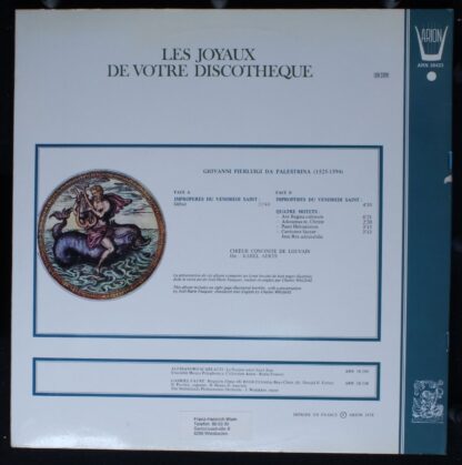 ARION ARN 38423 - Giovanni Pierluigi da Palestrina, Chorale Conc - Image 2