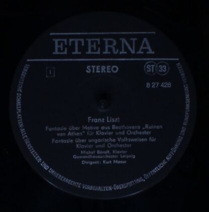 Eterna 8 27 428 - Franz Liszt, Michel Béroff, Gewandhausorcheste - Image 3