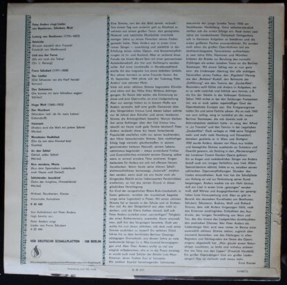 Eterna 8 20 442 - Peter Anders (2) - Lieder Von Beethoven, Schub - Image 2