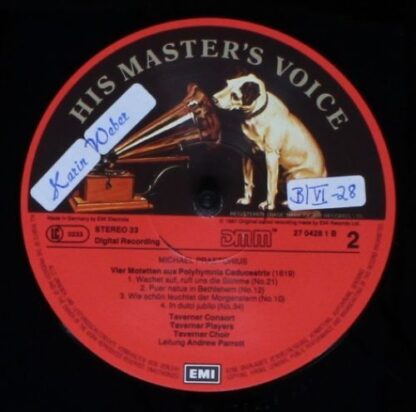 His Master's Voice Digital 27 0428 1 - Heinrich Schütz, Michael - Image 5