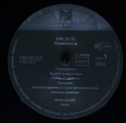 FSM FSM 93 005 - Erik Satie, Frank Glazer - Sämtliche Klavierwer - Image 5
