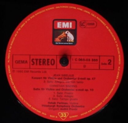 His Master's Voice 1C 065-03 366 - Jean Sibelius, Christian Sind - Image 4