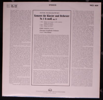 RCA Victrola VICS 1039 - Pyotr Ilyich Tchaikovsky, Emil Gilels, - Image 2