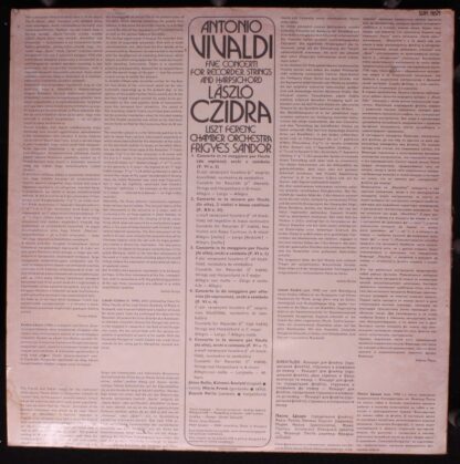 Hungaroton SLPX 11671 - Antonio Vivaldi, László Czidra, Liszt Fe - Image 2