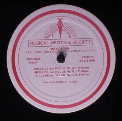 Musical Heritage Society MHS 1698 - Max Reger - Preludes And Fug - Image 4