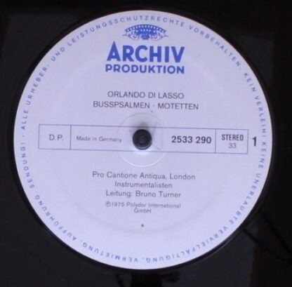 Archiv Produktion 2533 290 - Roland de Lassus, Pro Cantione Anti - Image 5