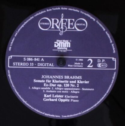 Orfeo (2) S 086 841 A - Johannes Brahms, Karl Leister, Gerhard O - Image 4