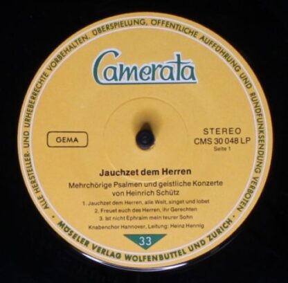 Camerata (2) CMS 30 048 LP - Heinrich Schütz - Jauchzet Dem Herr - Image 3