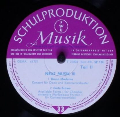 Schulproduktion Musik SP 124 - Various - Neue Musik III - Image 4