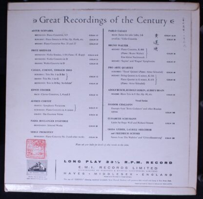 His Master's Voice COLH. 61 - Artur Schnabel, Ludwig van Beethov - Image 2
