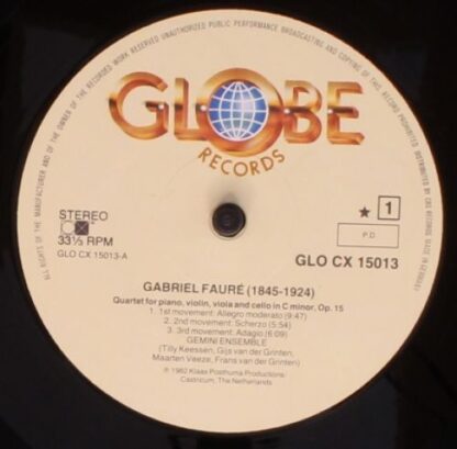 Globe GLO CX 15013 - Gemini Ensemble (2), Gabriel Fauré, Joaquín - Image 3