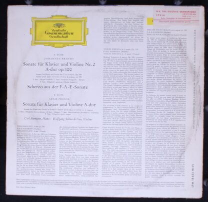 Deutsche Grammophon LPM 18633 - Johannes Brahms, César Franck - - Image 2