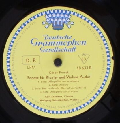 Deutsche Grammophon LPM 18633 - Johannes Brahms, César Franck - - Image 4