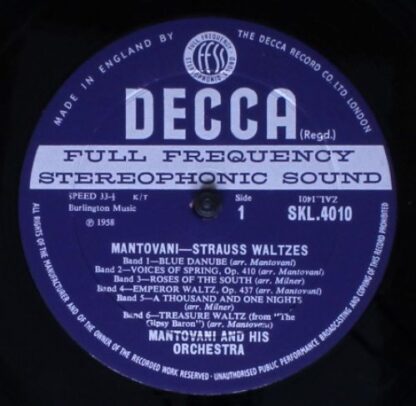DECCA SKL 4010 - Mantovani And His Orchestra - Strauss Waltzes - Image 3