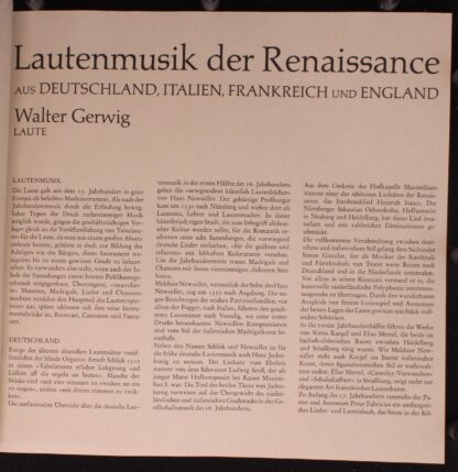 Harmonia Mundi 39 29336-1 - Walter Gerwig - Lautenmusik Der Rena - Image 3