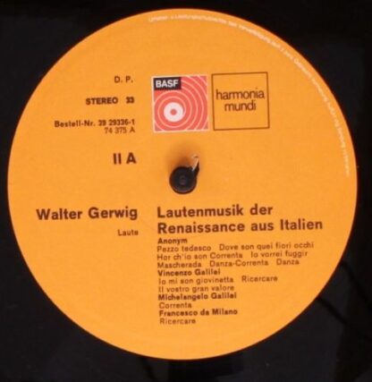 Harmonia Mundi 39 29336-1 - Walter Gerwig - Lautenmusik Der Rena - Image 6