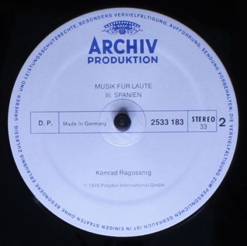 Archiv Produktion 2533 183 - Konrad Ragossnig - Musik Für Laute, - Image 6