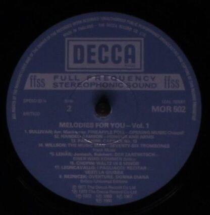 DECCA MOR 502 - Various - Melodies For You Vol.1 - Image 4