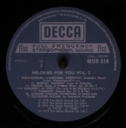 DECCA MOR 514 - Various - Melodies For You Vol.2 - Image 4