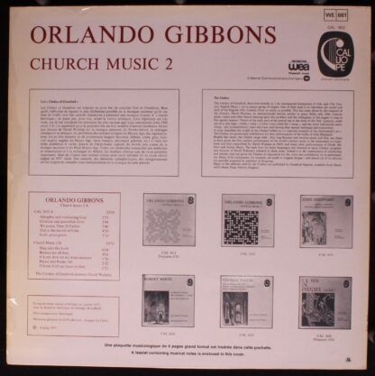 Calliope CAL. 1612 - Orlando Gibbons, The Clerkes Of Oxenford, D - Image 2