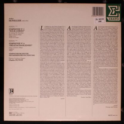Erato NUM 75259 - Arthur Honegger, Symphonie-Orchester Des Bayer - Image 2