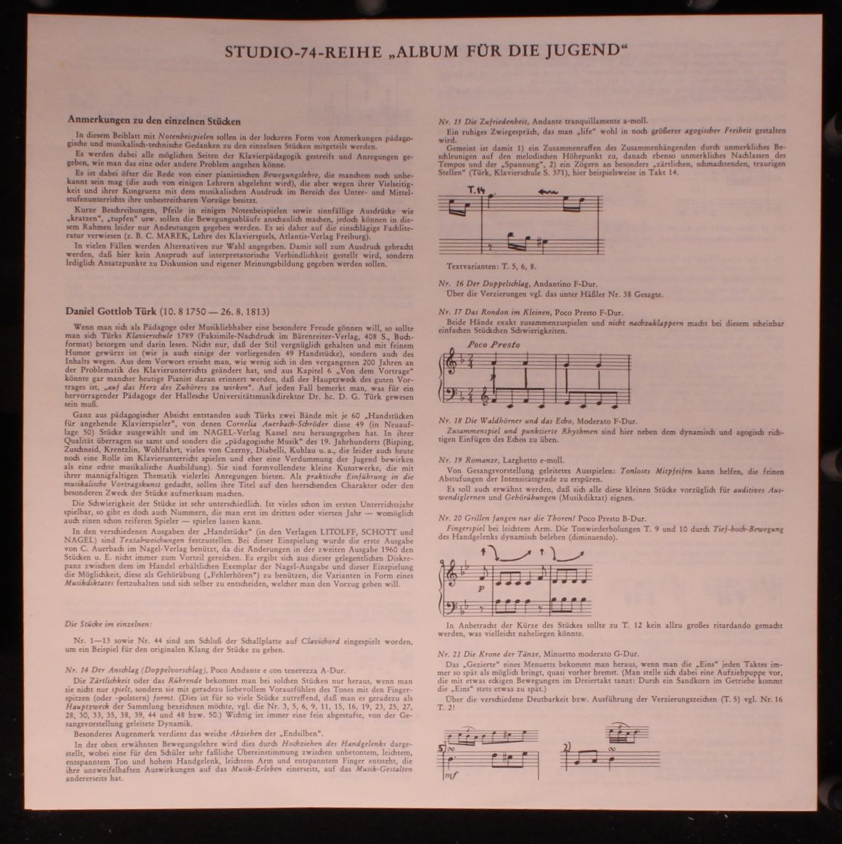 Studio 74 (3) MAS 026 - Daniel Gottlob Türk, Johann Wilhelm Häss - Image 3