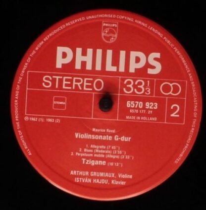 Philips 6570 923 - Maurice Ravel - Klaviertrio, Violinsonate, Tz - Image 4