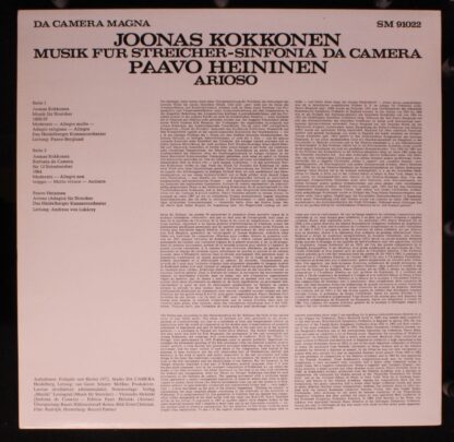 Da Camera Magna SM 91022 - Joonas Kokkonen, Paavo Heininen - Mus - Image 2