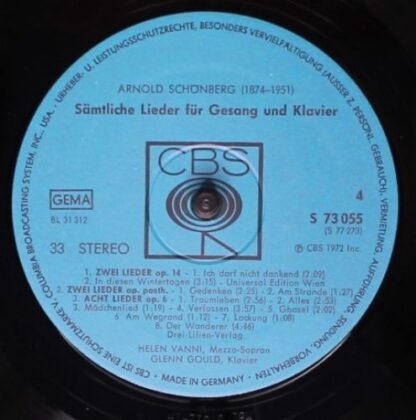 CBS Inc. S 77 273 - Arnold Schoenberg, Glenn Gould - Sämtliche L - Image 7