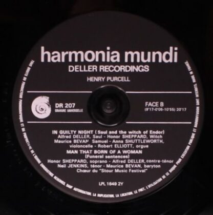 Harmonia Mundi HM 207 - Henry Purcell, Deller Consort, Stour Mus - Image 4