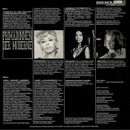 Hör Zu Black Label SHZW 800 BL - Cathy Berberian, Joan Carroll ( - Image 2