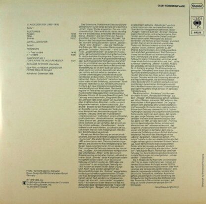 CBS 64278 - Pierre Boulez, Claude Debussy, John Alldis Choir, Ge - Image 2