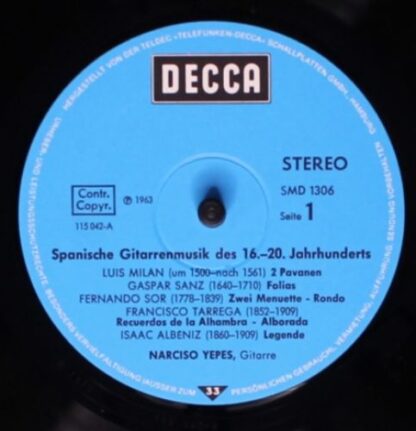 DECCA SMD 1306 - Narciso Yepes - Spanische Gitarrenmusik Aus Vie - Image 3