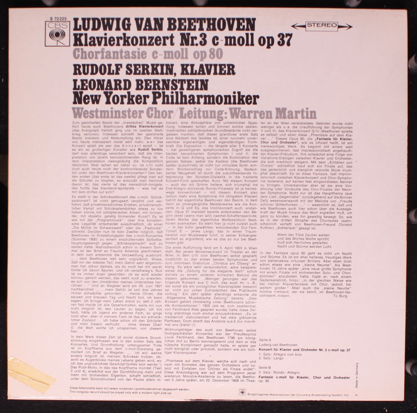 CBS S 72 223 - Ludwig van Beethoven, New York Philharmonic, Rudo - Image 2