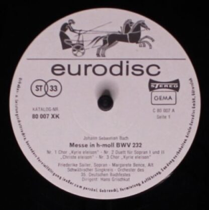 Eurodisc 80 010 XK - Johann Sebastian Bach - Messe In H-Moll - Image 3