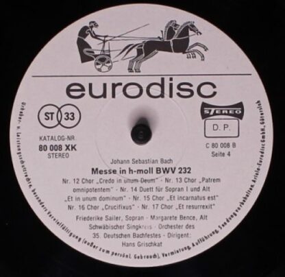 Eurodisc 80 010 XK - Johann Sebastian Bach - Messe In H-Moll - Image 6