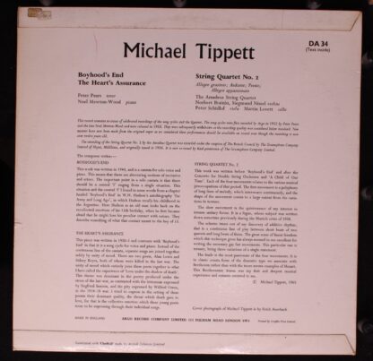 Argo DA 34 - Sir Michael Tippett, Peter Pears, Mewton-Wood, Amad - Image 2