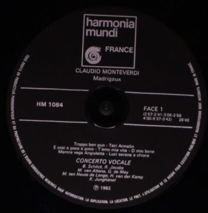 harmonia mundi France HM 1084 - Claudio Monteverdi, Concerto Voc - Image 4