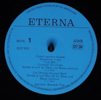 Eterna 8 27 995 - Berliner Barock-Trio - Werke von Quantz, Schaf - Image 3
