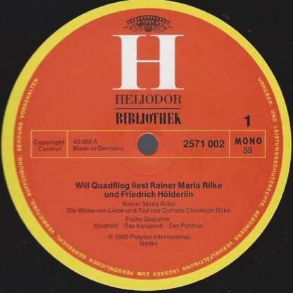 Heliodor Bibliothek 2571 002 - Will Quadflieg, Rainer Maria Rilk - Image 3