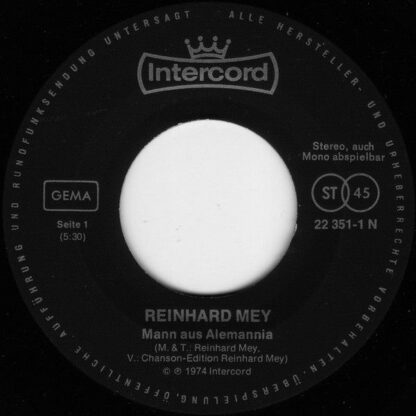 Intercord 22 351-1 N - Reinhard Mey - Mann Aus Alemannia - Image 2