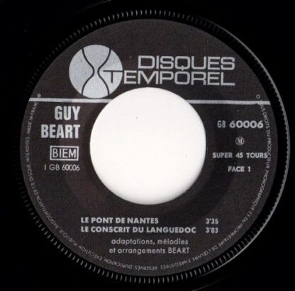 Disques Temporel GB 60006 M - Guy Béart - Le Pont De Nantes / Le - Image 3