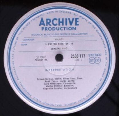 Archiv Produktion 2533 117 - Antonio Vivaldi - 6 Sonaten Op. 13 - Image 4