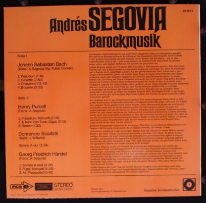 MCA Records 29 534-5 - Andrés Segovia - Barockmusik - Image 2