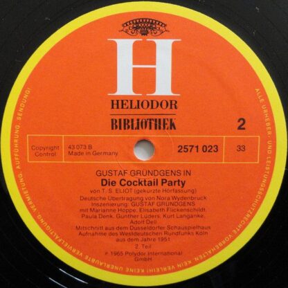 Heliodor Bibliothek 2571 023 - T. S. Eliot - Die Cocktail Party - Image 4